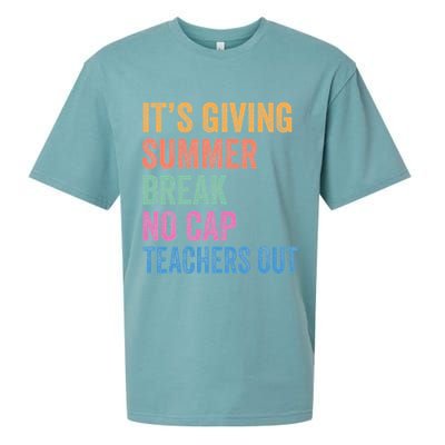 Its Giving Summer Break No Cap Funny Teacher Last Day Sueded Cloud Jersey T-Shirt