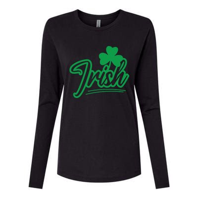 Irish Green Shamrock St Patricks Day Womens Cotton Relaxed Long Sleeve T-Shirt