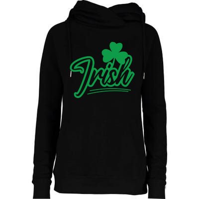 Irish Green Shamrock St Patricks Day Womens Funnel Neck Pullover Hood