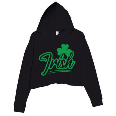 Irish Green Shamrock St Patricks Day Crop Fleece Hoodie