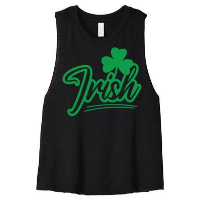 Irish Green Shamrock St Patricks Day Women's Racerback Cropped Tank