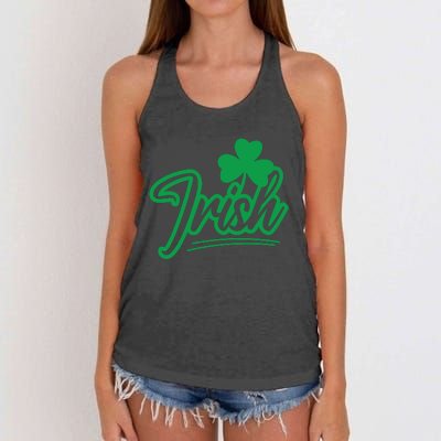 Irish Green Shamrock St Patricks Day Women's Knotted Racerback Tank