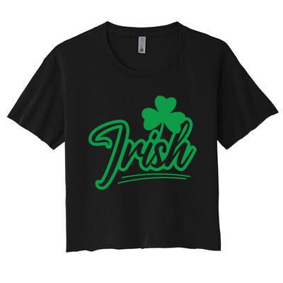 Irish Green Shamrock St Patricks Day Women's Crop Top Tee