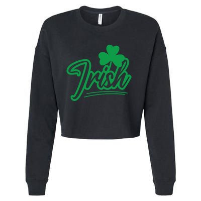 Irish Green Shamrock St Patricks Day Cropped Pullover Crew