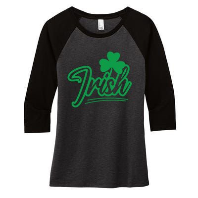 Irish Green Shamrock St Patricks Day Women's Tri-Blend 3/4-Sleeve Raglan Shirt