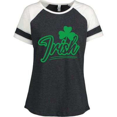 Irish Green Shamrock St Patricks Day Enza Ladies Jersey Colorblock Tee