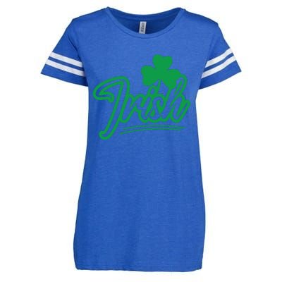 Irish Green Shamrock St Patricks Day Enza Ladies Jersey Football T-Shirt