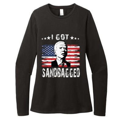 I Got Sandbagged Joe Biden Funny Quote Womens CVC Long Sleeve Shirt