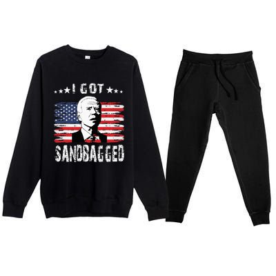 I Got Sandbagged Joe Biden Funny Quote Premium Crewneck Sweatsuit Set