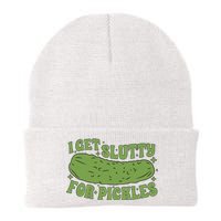 I Get Slutty For Pickles Funny Who Loves Pickles Apaprel Knit Cap Winter Beanie