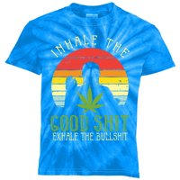 Inhale Good Shit Exhale Bullshit Weed Cannabis Yoga 420 Gift Great Gift Kids Tie-Dye T-Shirt