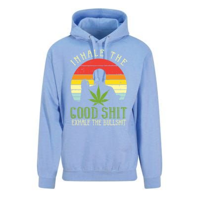 Inhale Good Shit Exhale Bullshit Weed Cannabis Yoga 420 Gift Great Gift Unisex Surf Hoodie