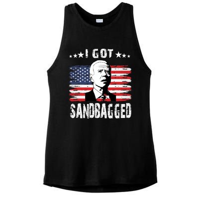 I Got Sandbagged Joe Biden Funny Quote Ladies PosiCharge Tri-Blend Wicking Tank