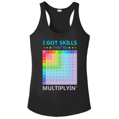 I Got Skills They're Multiplying Funny Math Teacher Ladies PosiCharge Competitor Racerback Tank