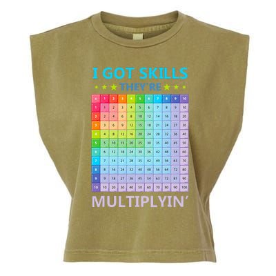 I Got Skills They're Multiplying Funny Math Teacher Garment-Dyed Women's Muscle Tee