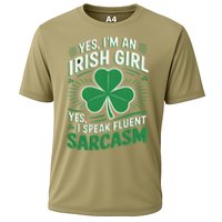Irish Girl Speak Fluent Sarcasm Funny Cooling Performance Crew T-Shirt