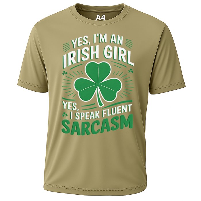 Irish Girl Speak Fluent Sarcasm Funny Cooling Performance Crew T-Shirt