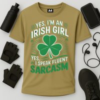 Irish Girl Speak Fluent Sarcasm Funny Cooling Performance Crew T-Shirt