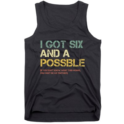 I Got Six And A Possible Funny Retro Spades Card Game Tank Top