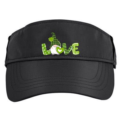 Irish Gnome Shamrock Heart Love St Patricks Day Gift Adult Drive Performance Visor