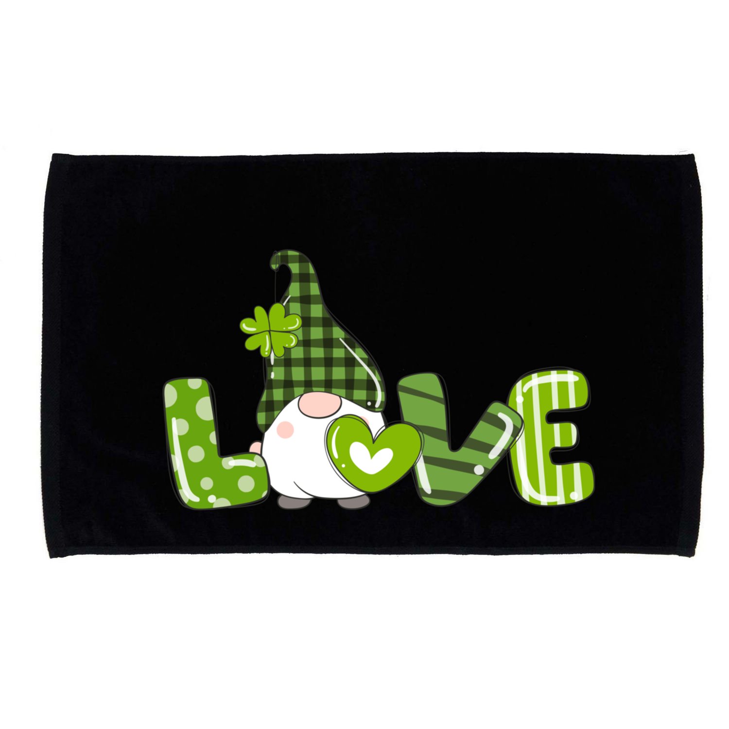 Irish Gnome Shamrock Heart Love St Patricks Day Gift Microfiber Hand Towel