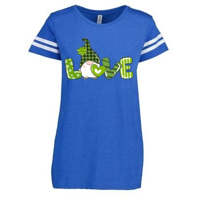 Irish Gnome Shamrock Heart Love St Patricks Day Gift Enza Ladies Jersey Football T-Shirt