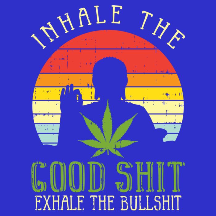 Inhale Good Shit Exhale Bullshit Weed Cannabis Yoga 420 Gift 16 in Basic Backpack