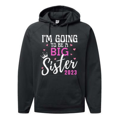 I'm Going To Be A Big Sister Pregnancy Announcement Promoted Performance Fleece Hoodie