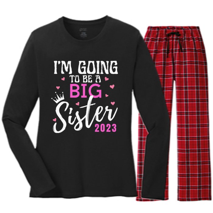 I'm Going To Be A Big Sister Pregnancy Announcement Promoted Women's Long Sleeve Flannel Pajama Set 