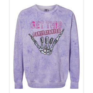 I Get This Party Started Skeleton Colorblast Crewneck Sweatshirt