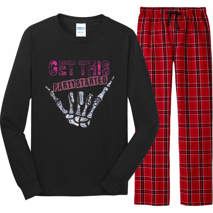 I Get This Party Started Skeleton Long Sleeve Pajama Set