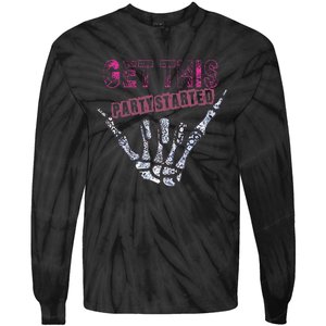 I Get This Party Started Skeleton Tie-Dye Long Sleeve Shirt