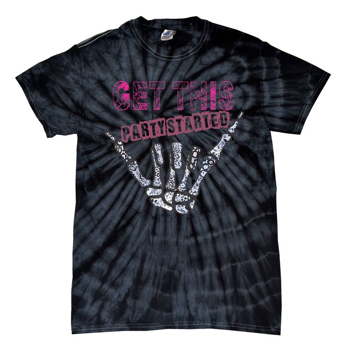 I Get This Party Started Skeleton Tie-Dye T-Shirt