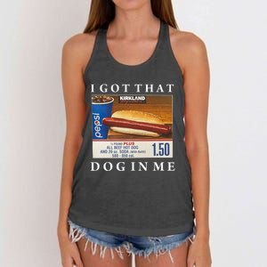 I Got That Hot Dog In Me Funny Keep 150 Dank Meme Costco Hot Dog Women's Knotted Racerback Tank