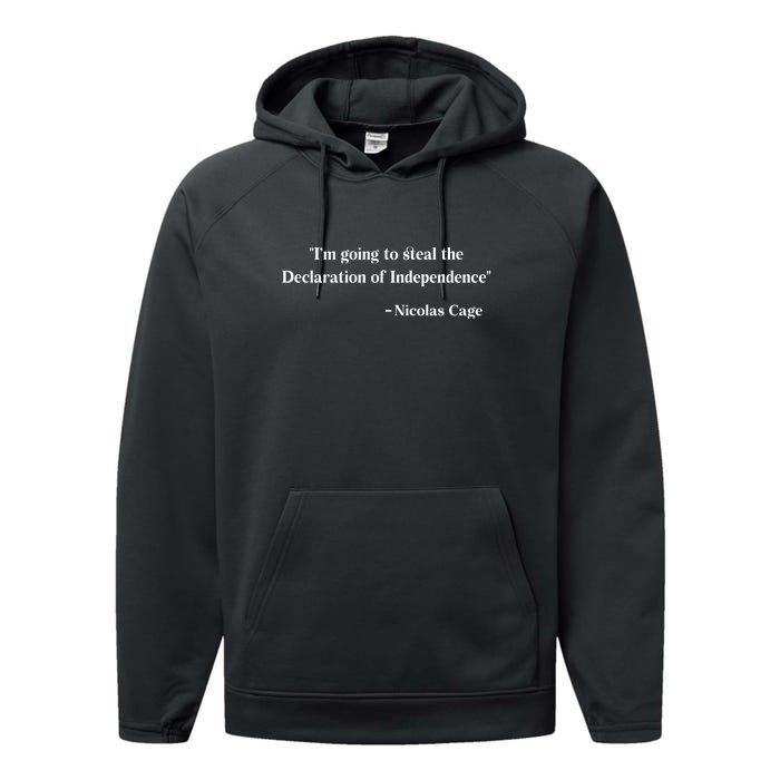 Im Going To Steal The Declaration Of Independence Funny Quote Performance Fleece Hoodie