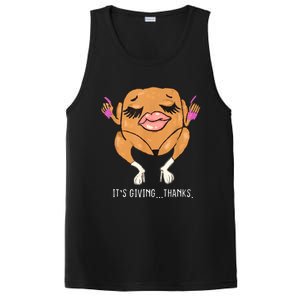 It’S Giving Thanks Turkey Funny Thanksgiving Meme PosiCharge Competitor Tank