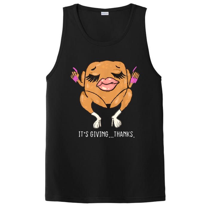 It’S Giving Thanks Turkey Funny Thanksgiving Meme PosiCharge Competitor Tank