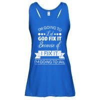 I'm Going To Let God Fix It Because If I Fix It Ladies Essential Flowy Tank
