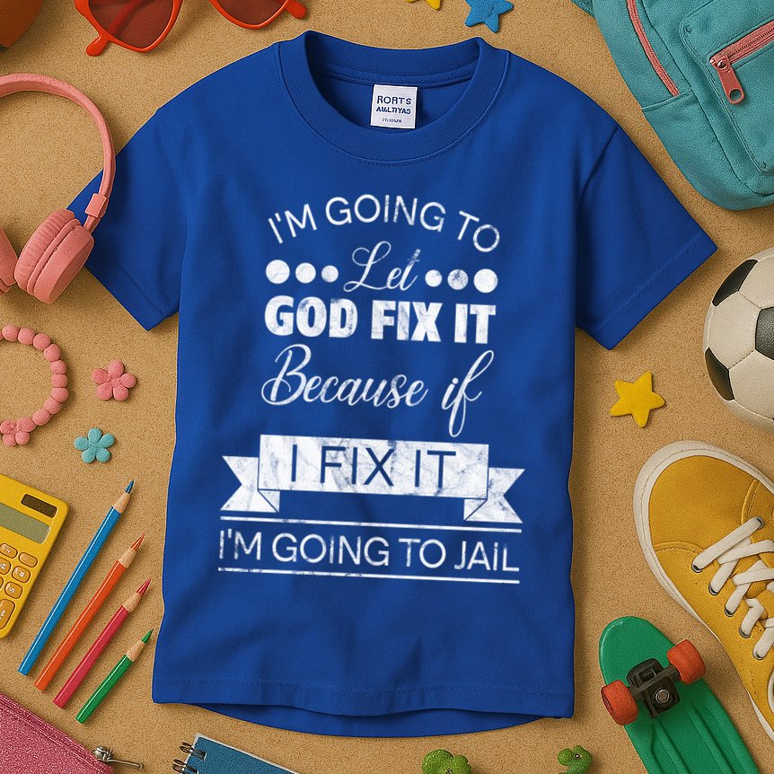 I'm Going To Let God Fix It Because If I Fix It Kids T-Shirt