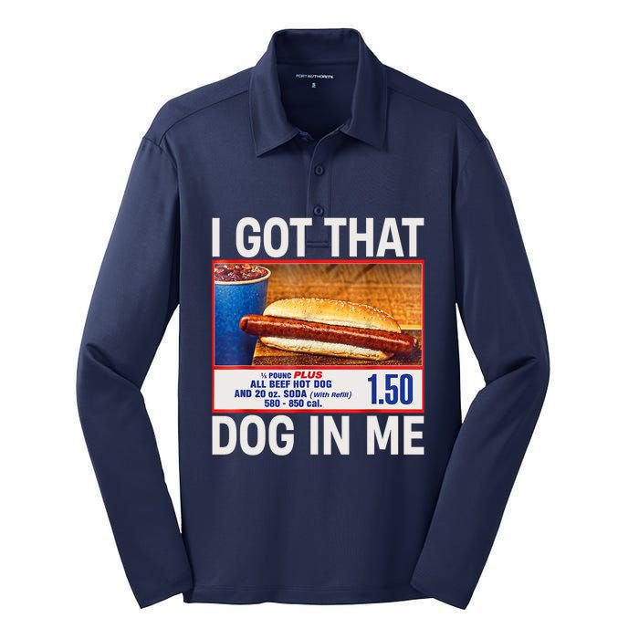 I Got That Dog In Me Funny Hotdogs Combo 4th Of July Dad Mom Silk Touch Performance Long Sleeve Polo