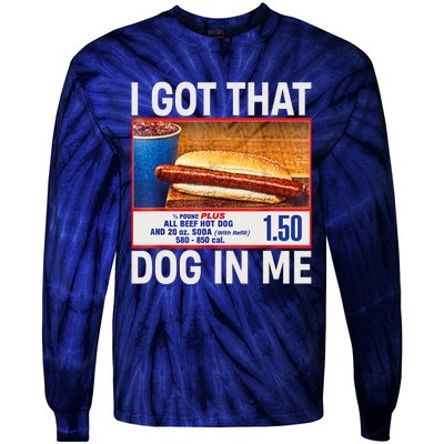 I Got That Dog In Me Funny Hotdogs Combo 4th Of July Dad Mom Tie-Dye Long Sleeve Shirt