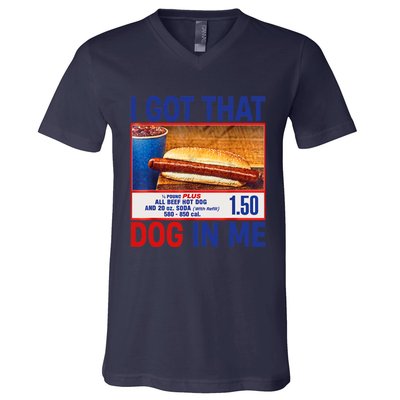 I Got That Dog In Me Funny Hotdogs Combo 4th Of July Dad Mom V-Neck T-Shirt