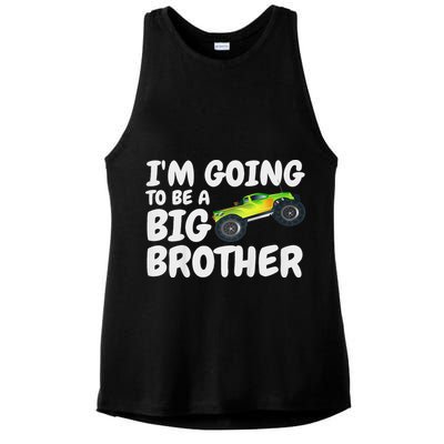 I'm Going To Be A Big Brother Announcement Monster Truck Car Ladies PosiCharge Tri-Blend Wicking Tank