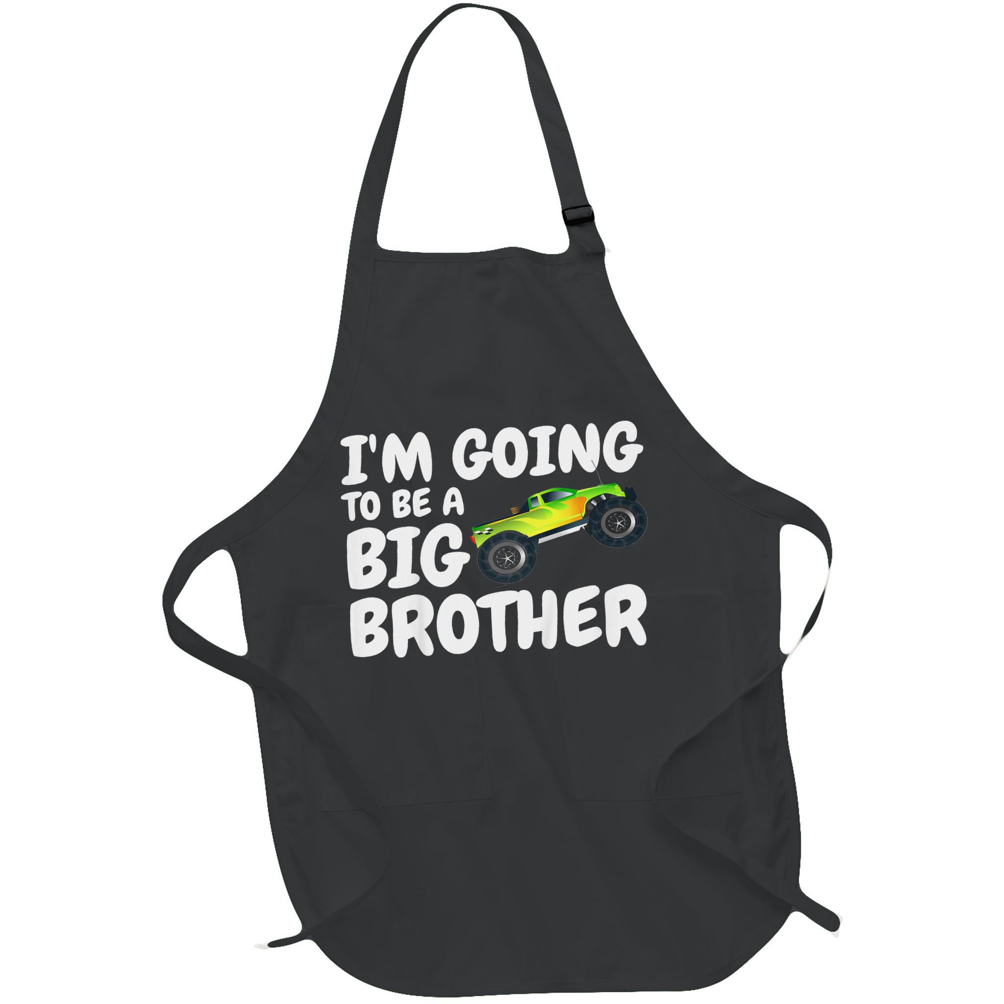 I'm Going To Be A Big Brother Announcement Monster Truck Car Apron