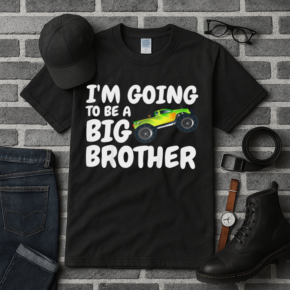 I'm Going To Be A Big Brother Announcement Monster Truck Car Tall T-Shirt