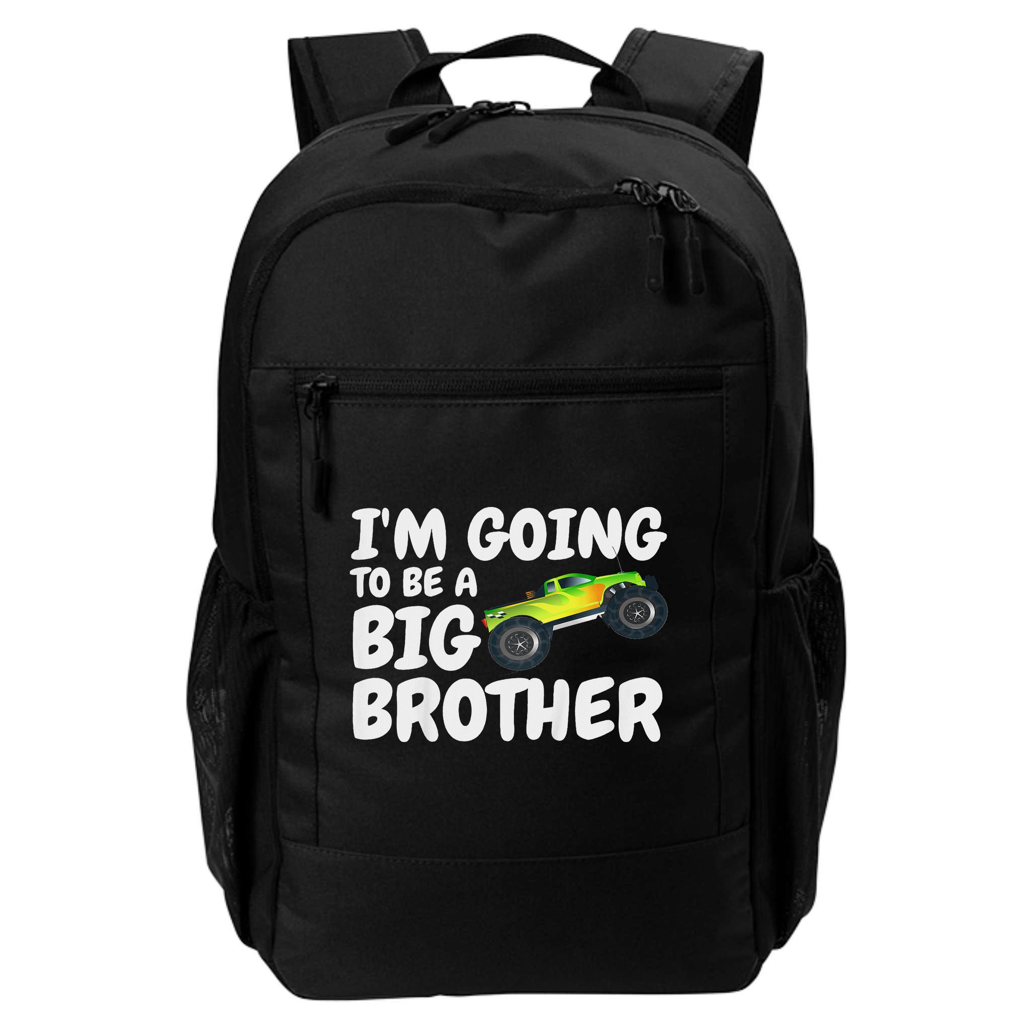 I'm Going To Be A Big Brother Announcement Monster Truck Car Backpack