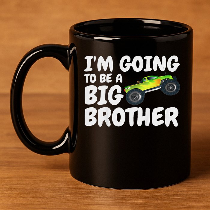 I'm Going To Be A Big Brother Announcement Monster Truck Car 11oz C Handle Ceramic Mug