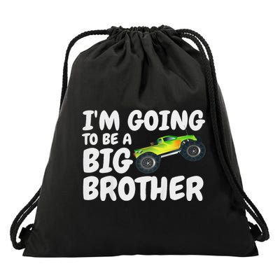 I'm Going To Be A Big Brother Announcement Monster Truck Car Drawstring Bag