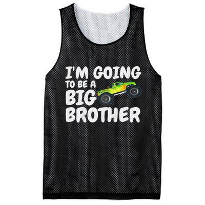 I'm Going To Be A Big Brother Announcement Monster Truck Car Mesh Reversible Basketball Jersey Tank
