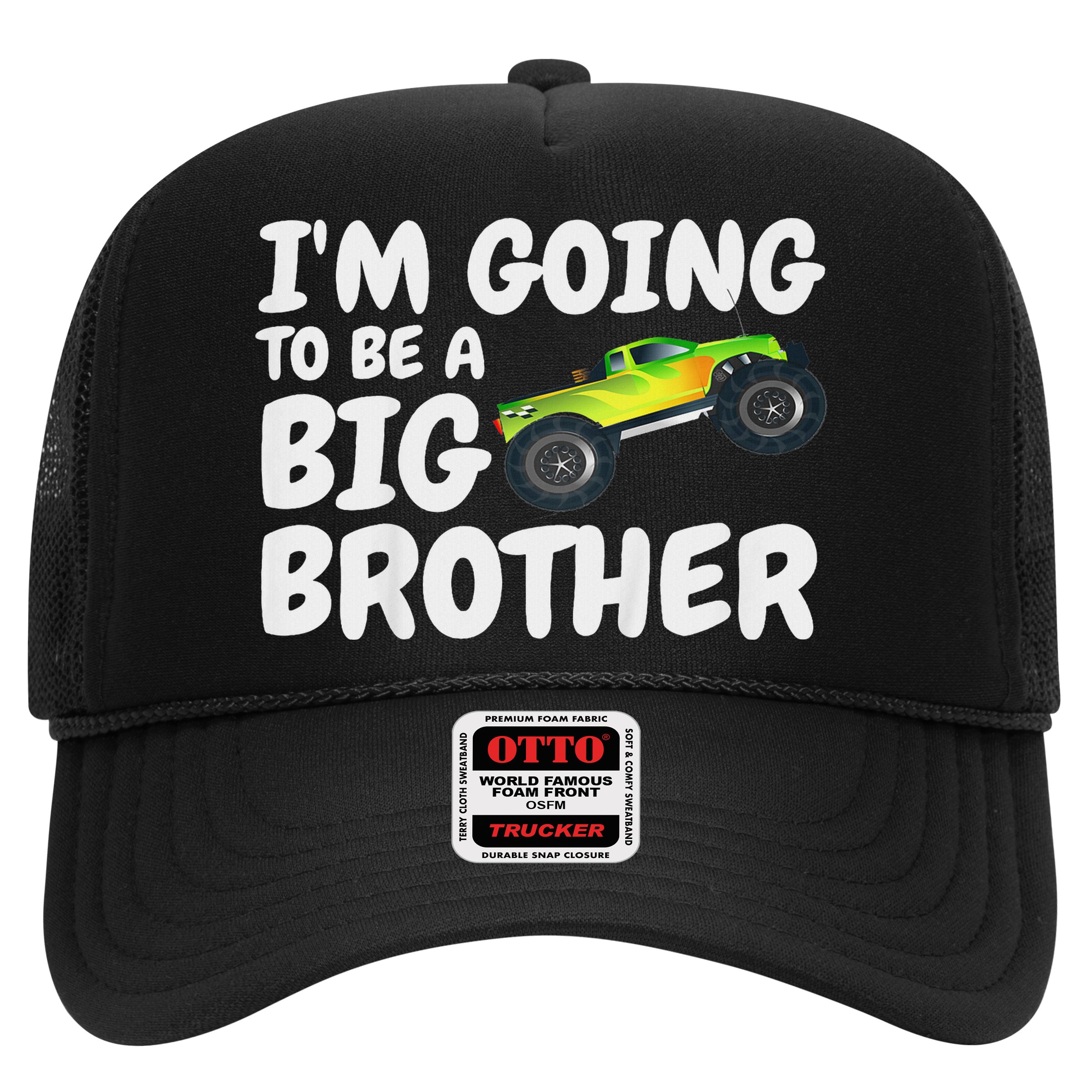 I'm Going To Be A Big Brother Announcement Monster Truck Car Hat